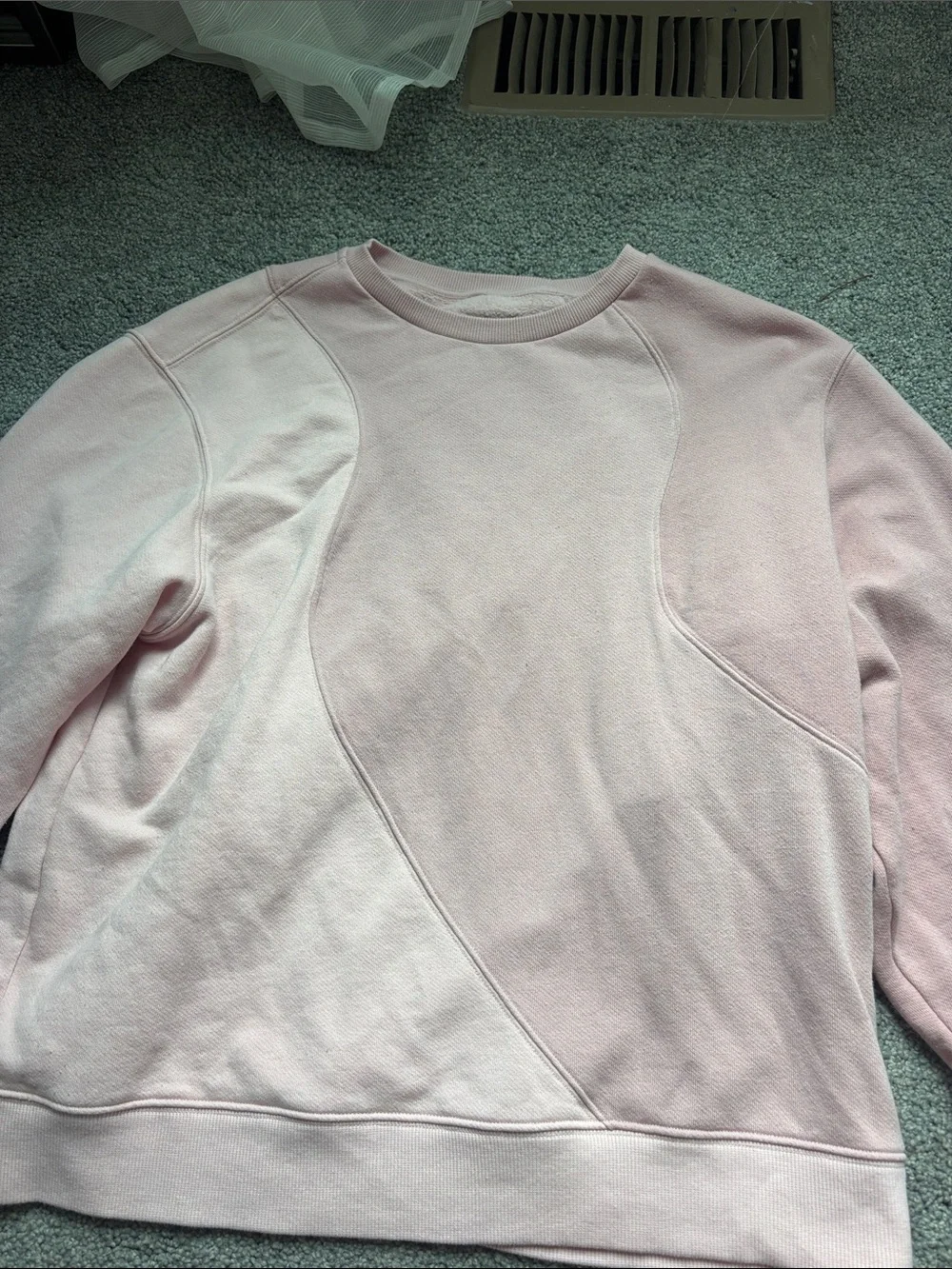 ALO Soft Pink Panel Crewneck Sweatshirt